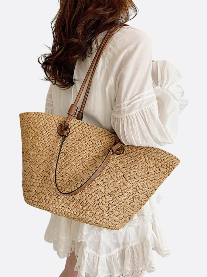 cabas paille et cuir