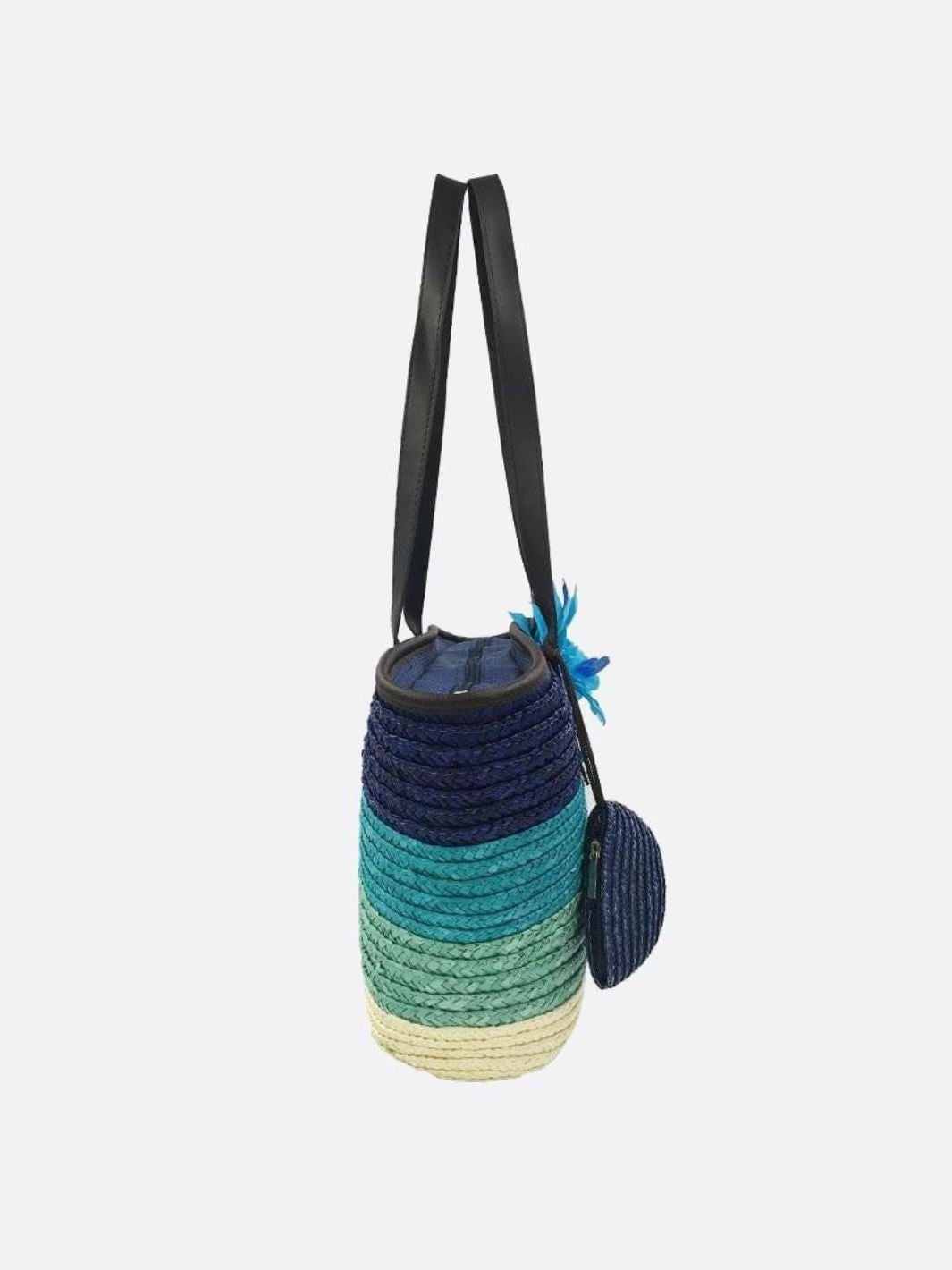 Straw tote bag with flower
