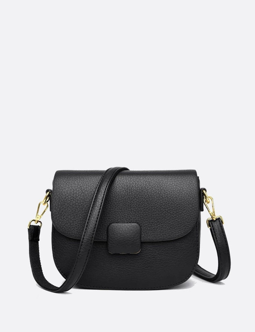 Sac bandoulière cuir grainé noir