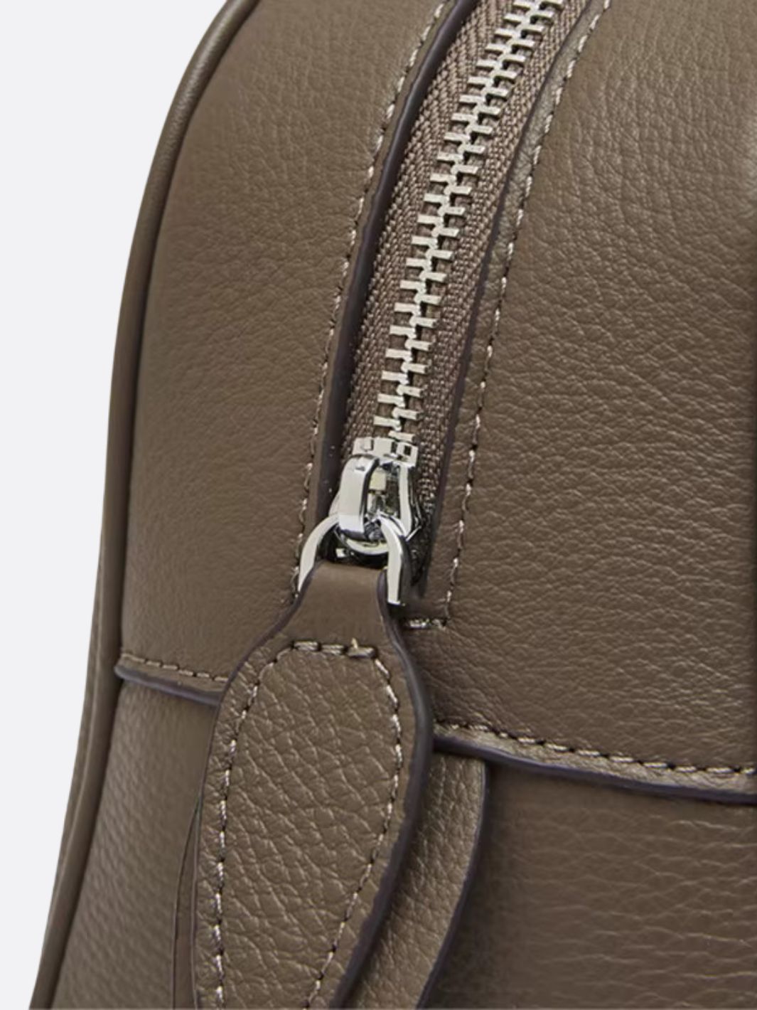 Leather bowling handbag
