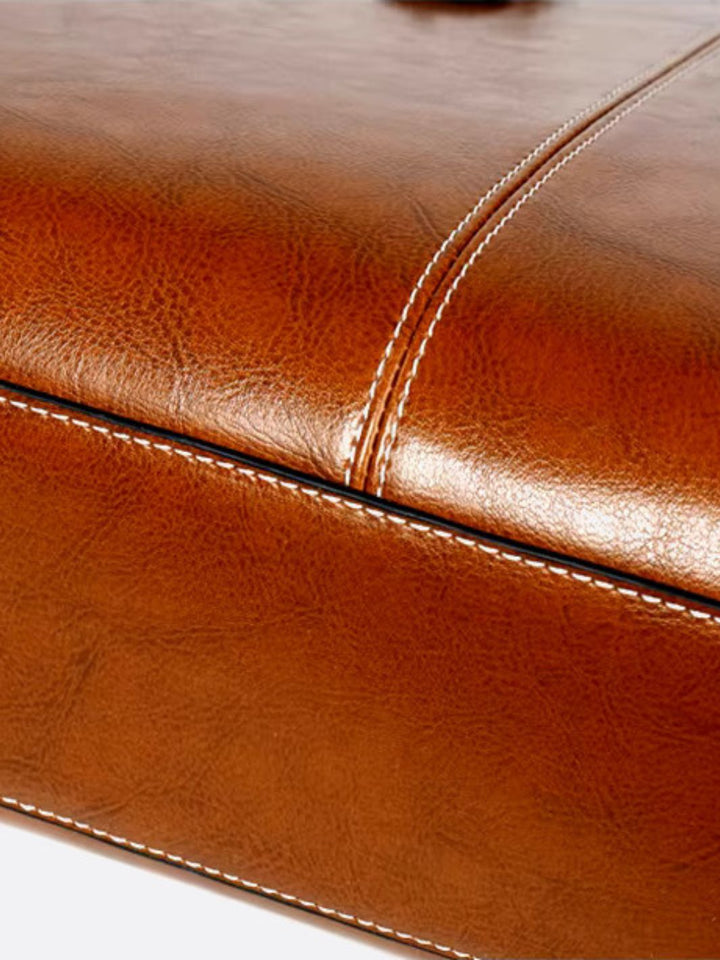 Vintage leather tote handbag