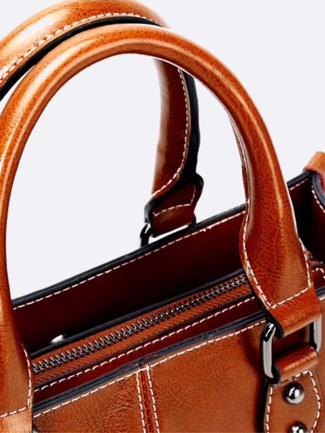 Vintage leather tote handbag