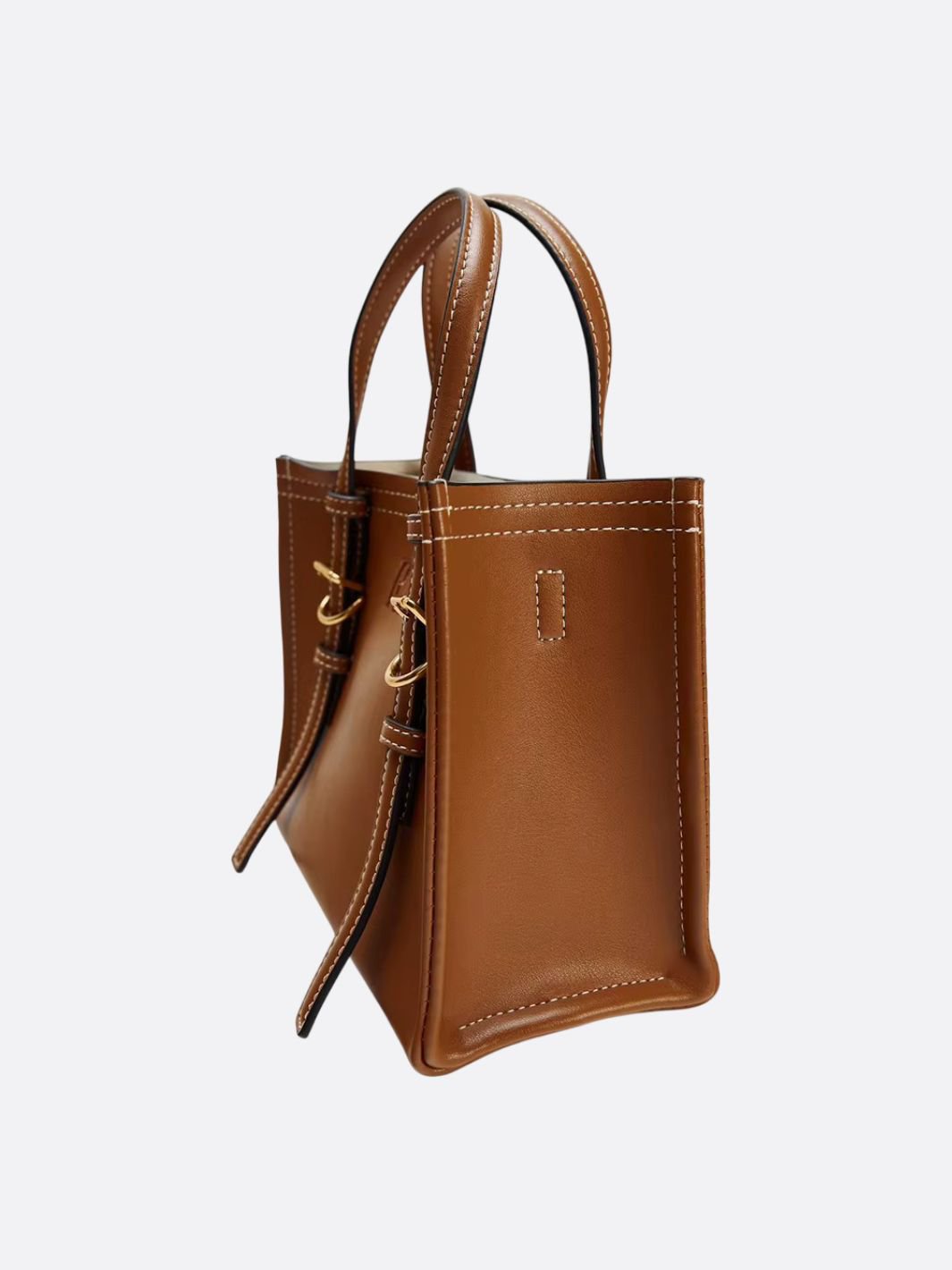Square leather handbag