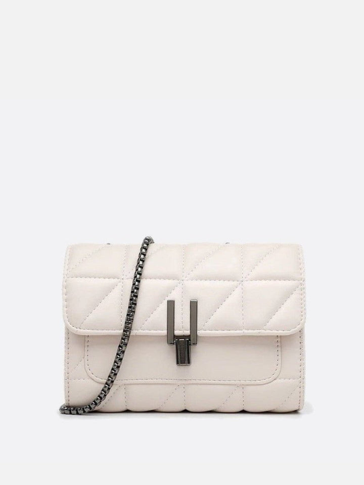 Sac bandoulière cuir matelassé blanc