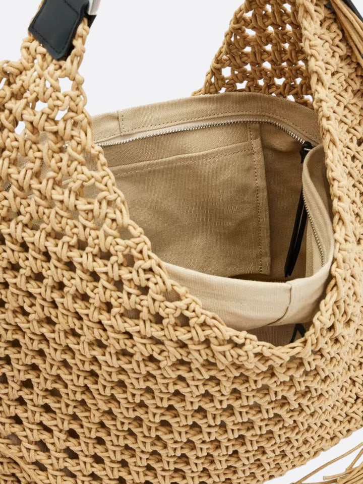 Bohemian straw bag