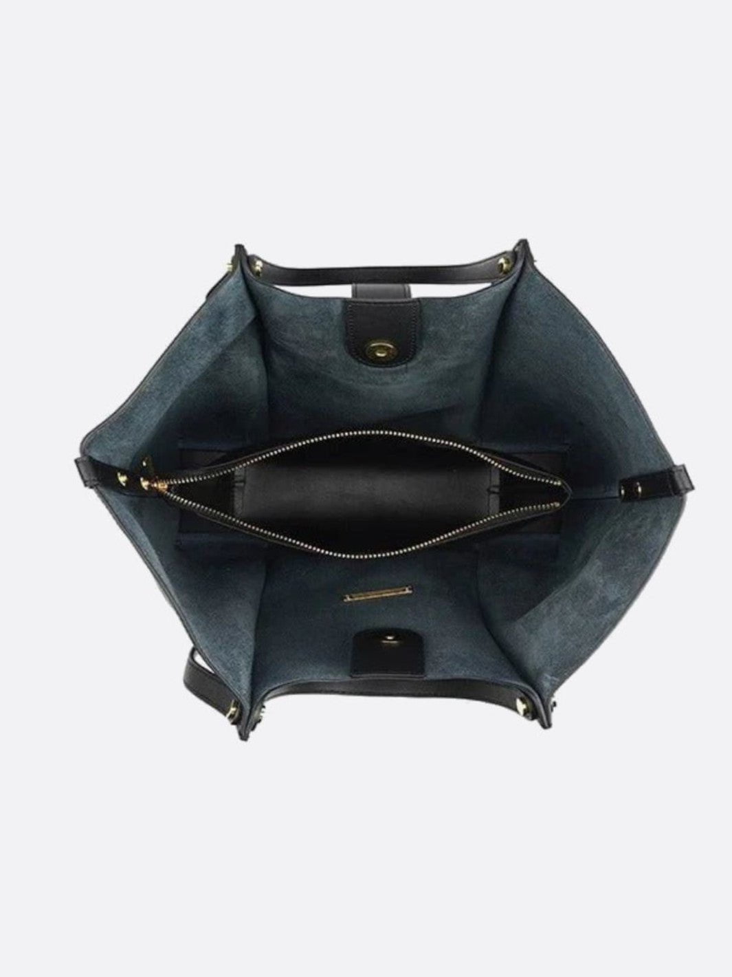 Leather tote bag with removable pouch