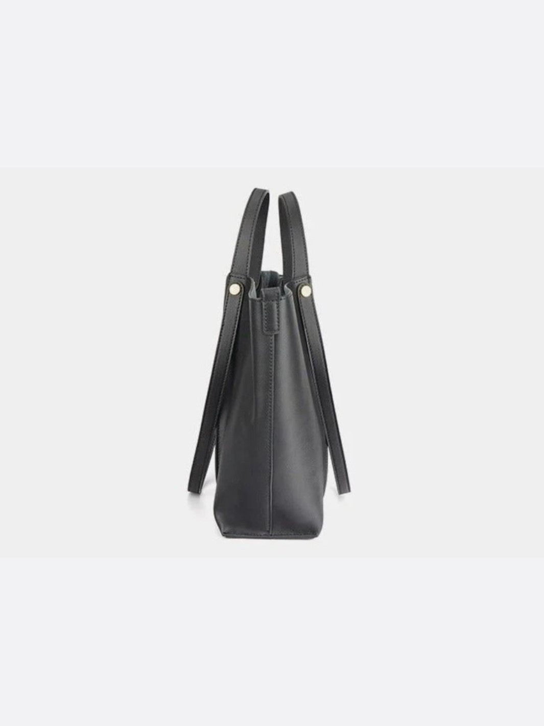 Leather tote bag with removable pouch