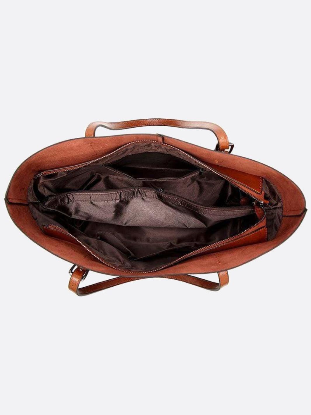 Camel leather tote bag