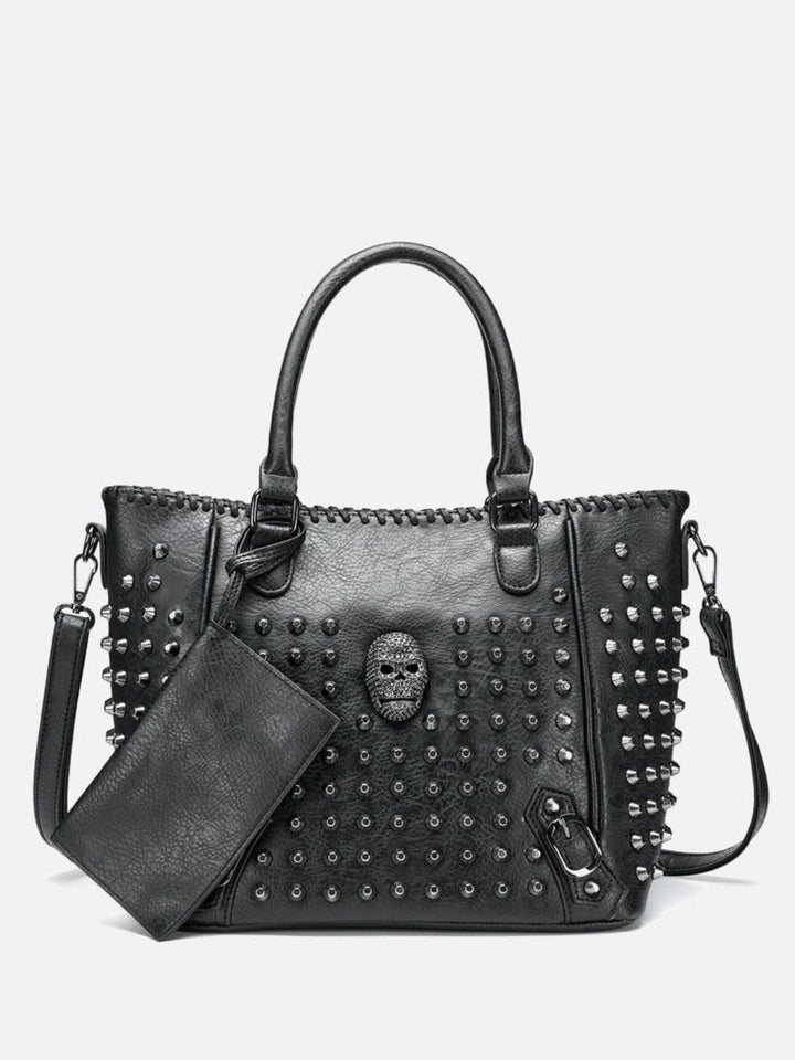 Sac cabas cuir clouté