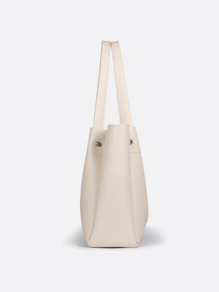 White leather tote bag