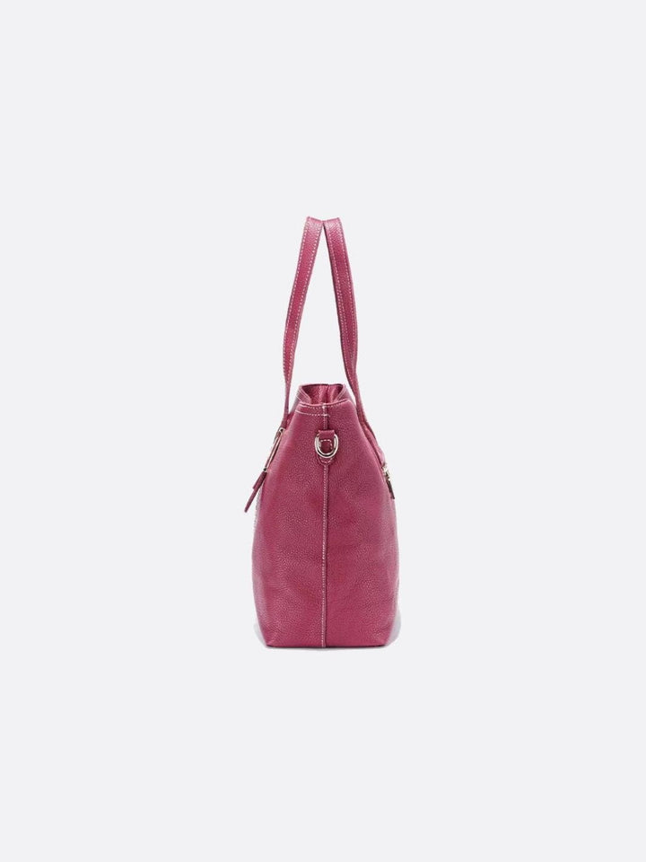 Grained leather tote bag