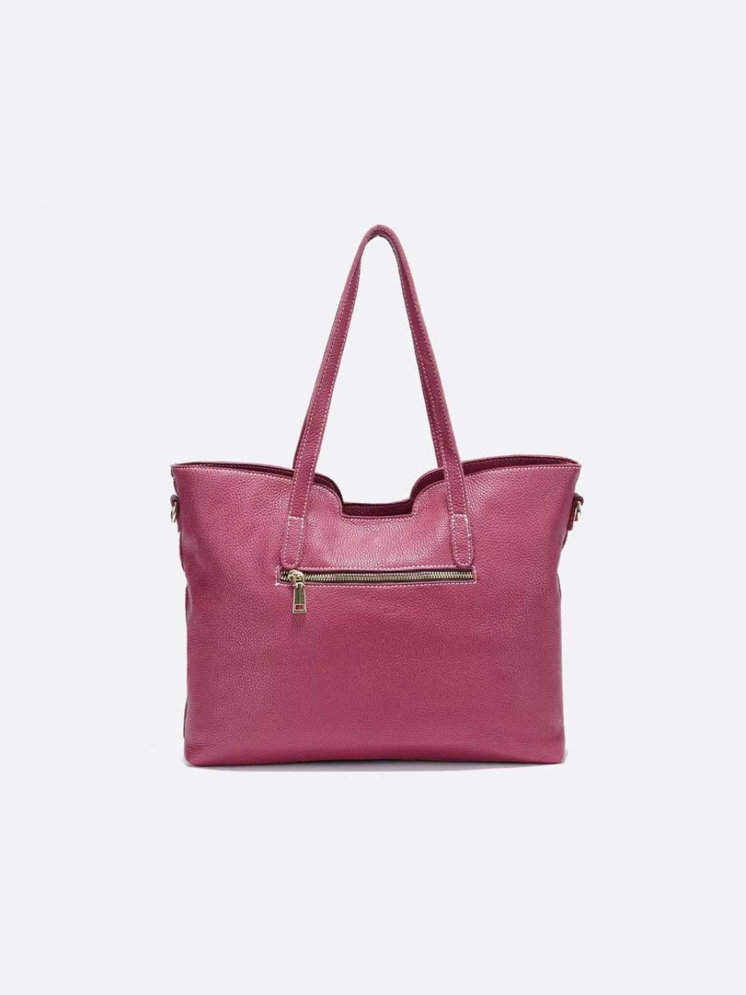 Grained leather tote bag
