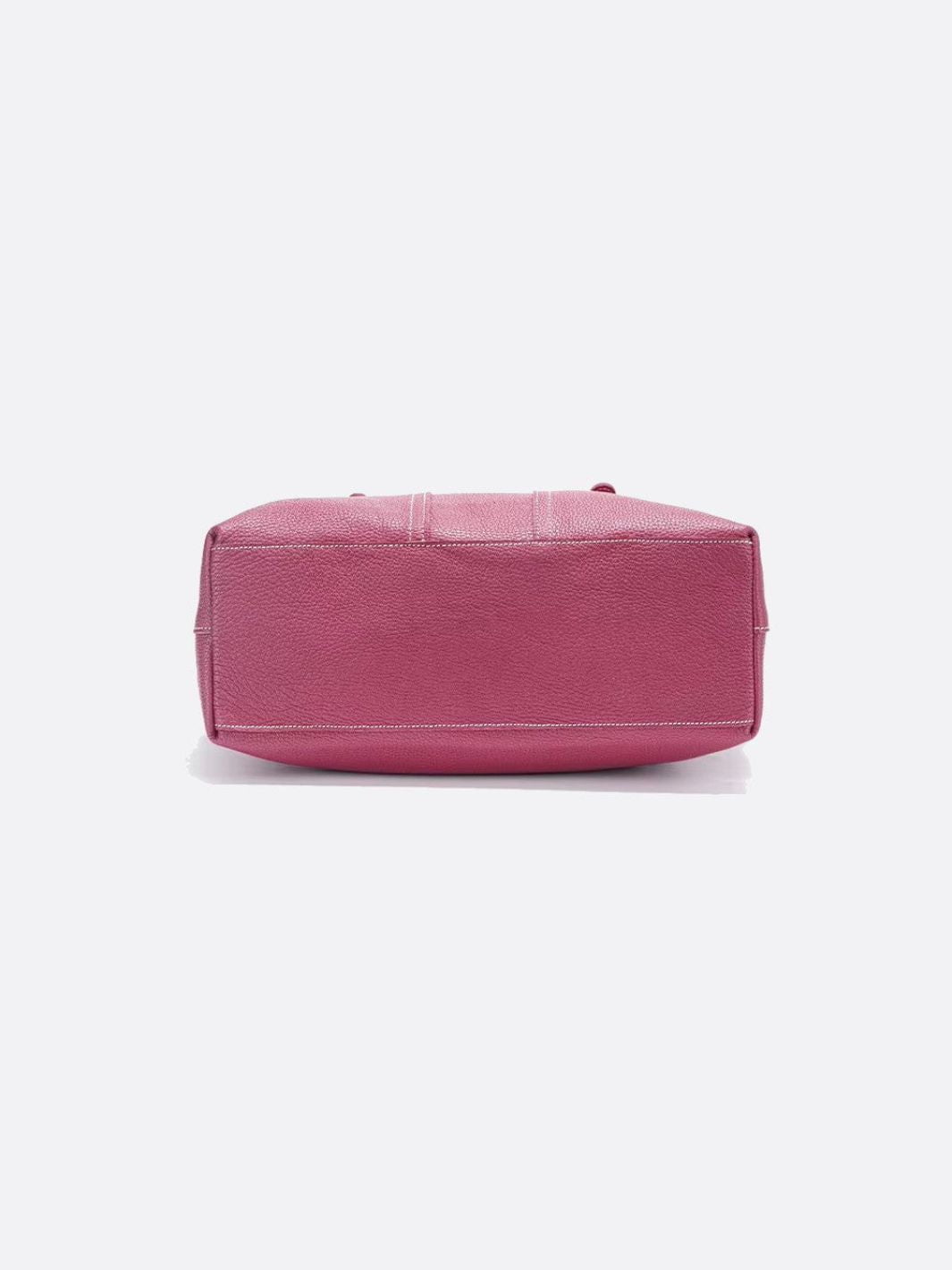 Grained leather tote bag
