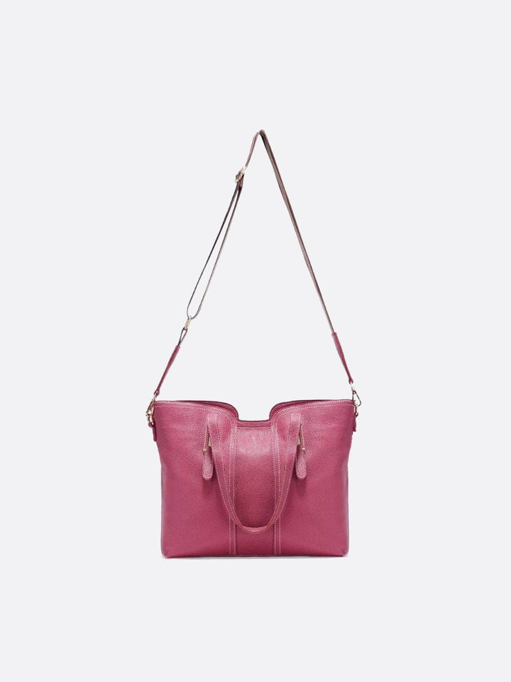 Grained leather tote bag