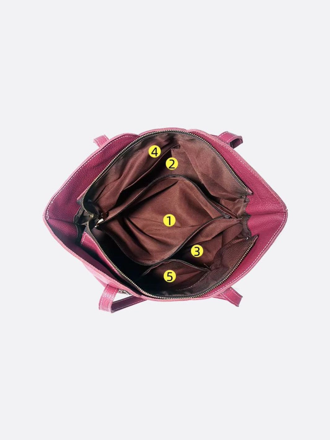 Grained leather tote bag