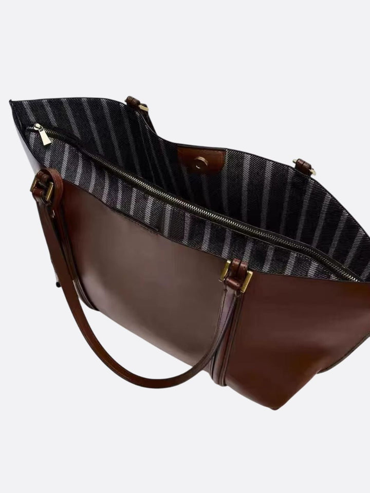 Smooth leather tote bag