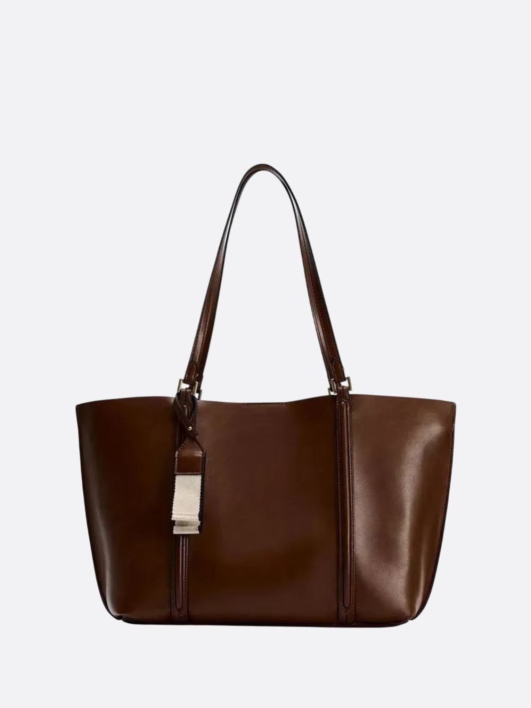 sac cabas cuir lisse marron