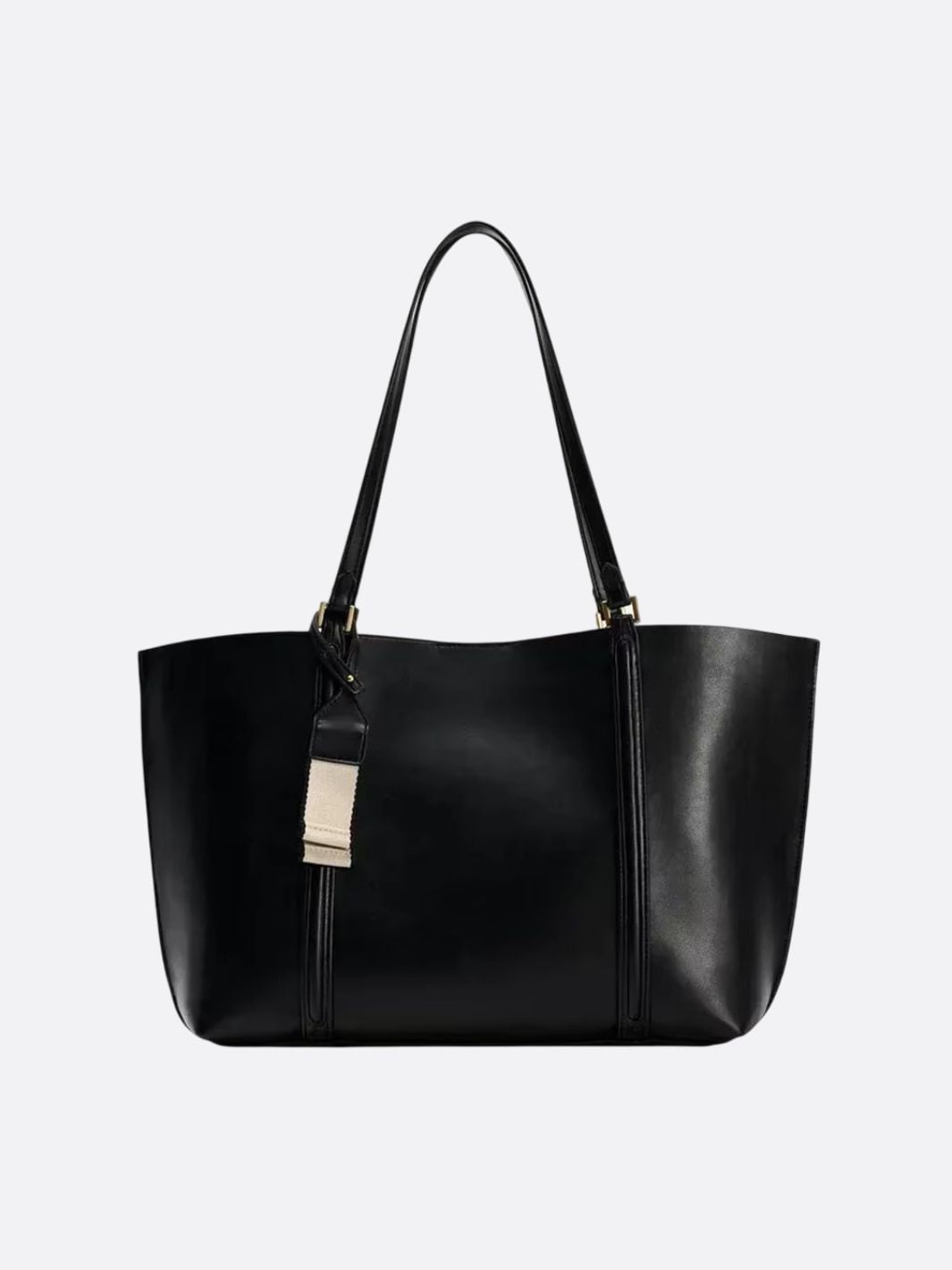 sac cabas cuir lisse noir