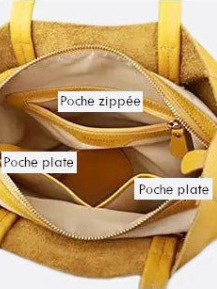 Soft leather tote bag