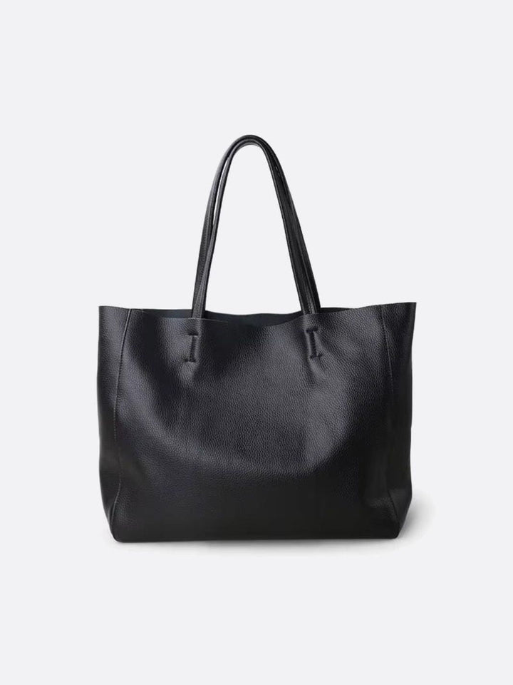 Sac cabas cuir souple noir