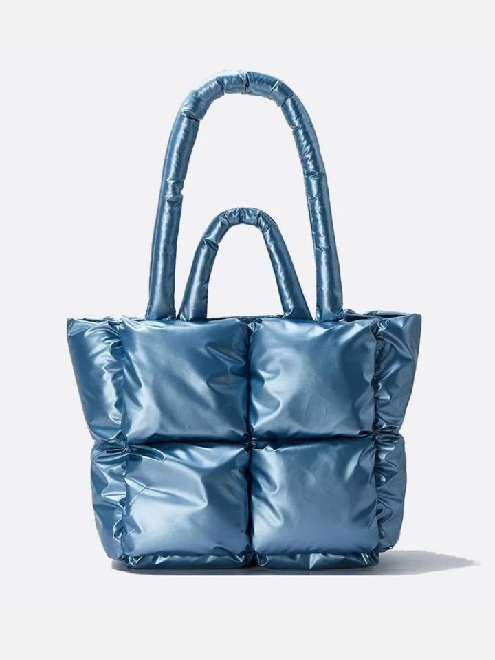 Sac cabas métallisé bleu