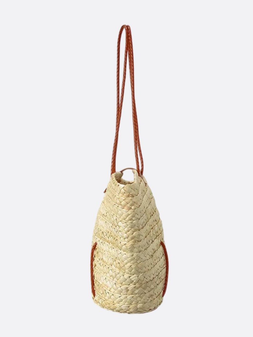 Wicker basket tote bag
