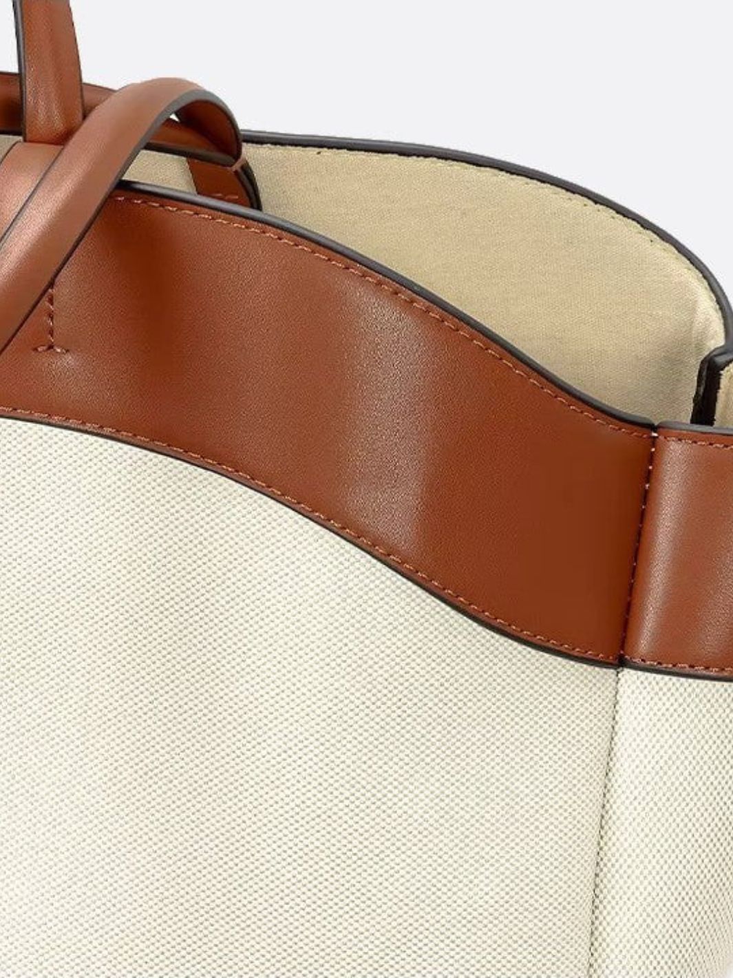 Canvas and leather tote bag