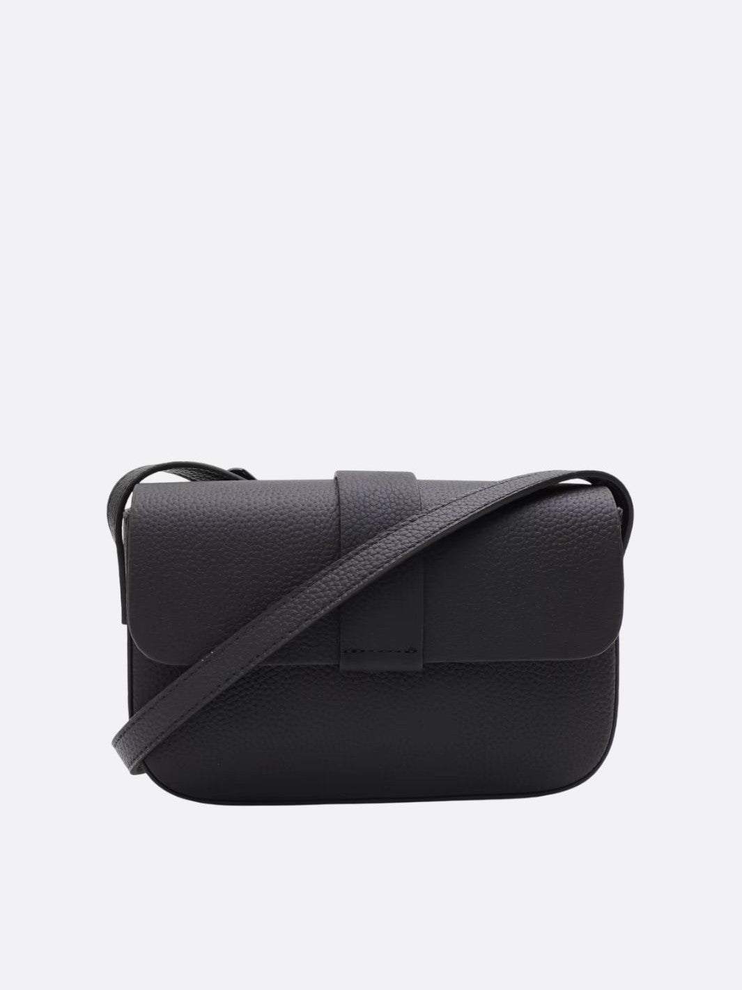 sac bandoulière cuir grainé noir
