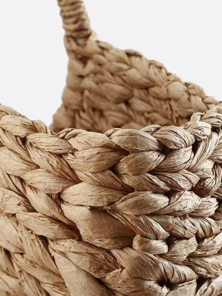 Natural wicker basket bag