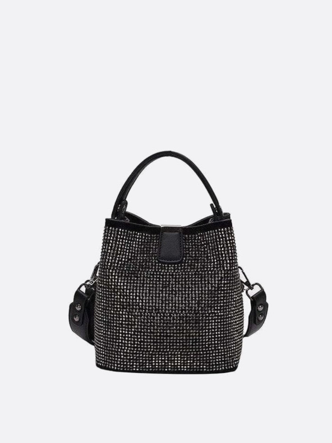 Sac seau avec strass argenté
