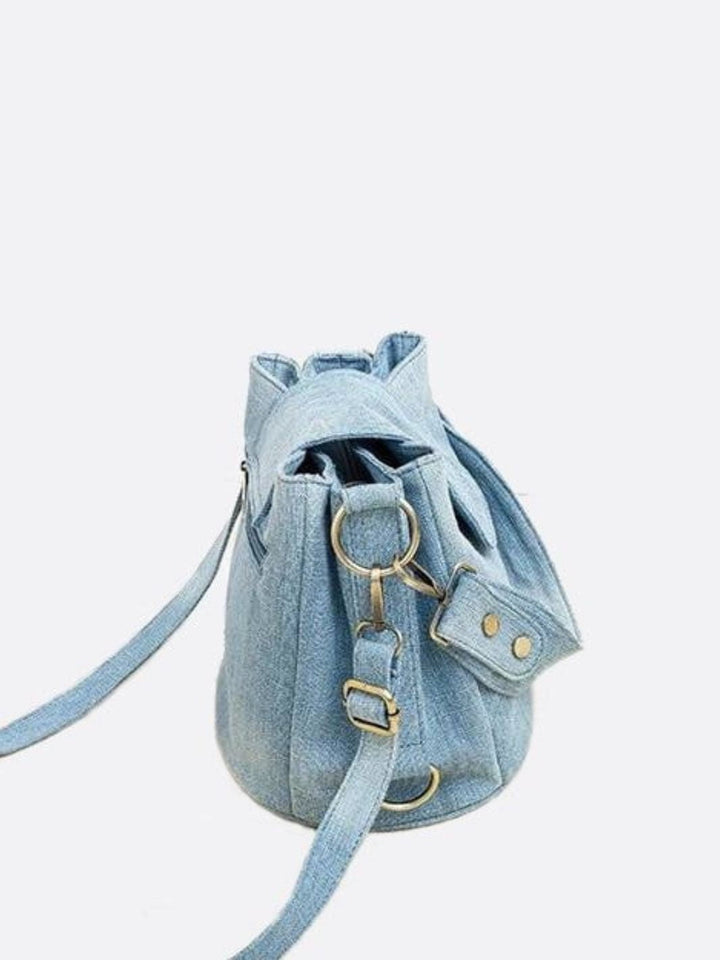 Denim bucket bag
