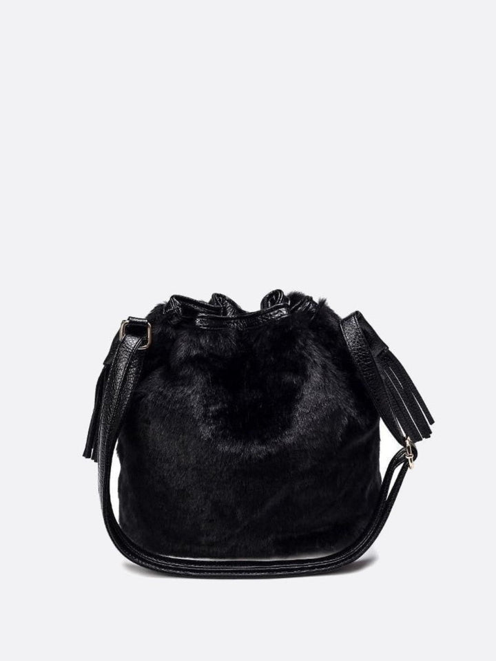 Faux fur bucket bag
