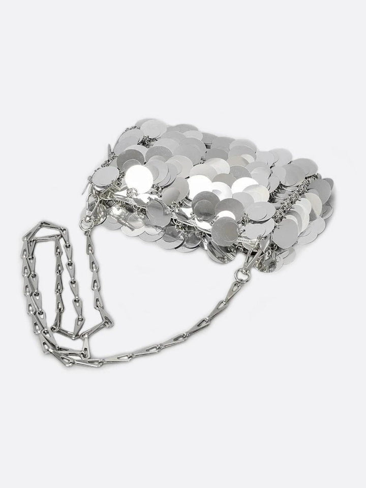 sac bandoulière sequin argent
